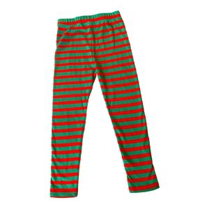 ZOODLES VINTAGE 90s Red Green Striped Legging Pants Holiday - Size 4-6X